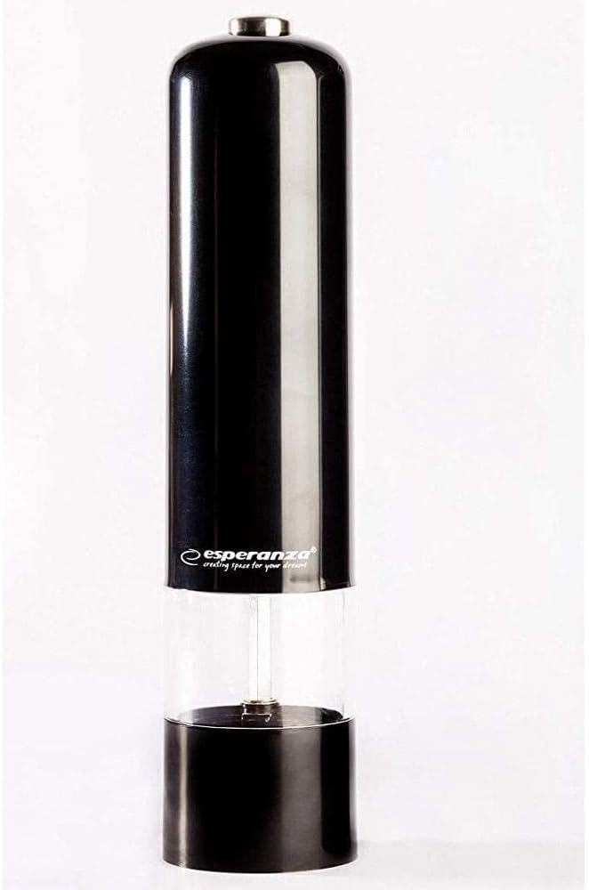 Electric Pepper Mill Salt Mill Salt Grinder LED 5x23cm Light Esperanza Malabar Black