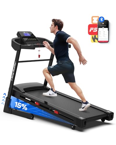 Image of FYC Folding Treadmill for Home with Incline 330lb Weight Capacity 3.5HP Portable Electric Treadmill with Bluetooth, 12 Preset Programs Exercise Running Machine Easy Assembly