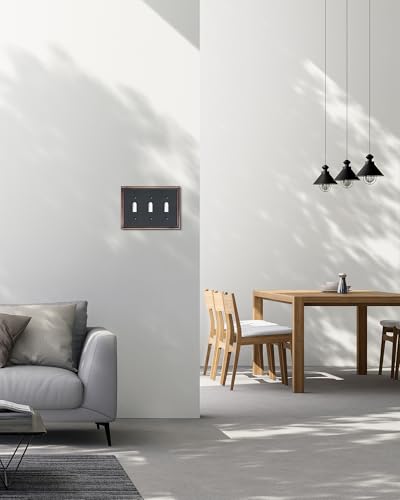 Placas de interruptor de luz triple metálicas para sustituir plástico viejo 7