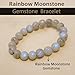 Natural Moonstone Gemstone Bead Bracelet – Healing Crystal Bracelet for Women, Men, Teens – 8mm Round Beaded – Unisex Stretchy Gemstone Bracelet – Emotion, Relationship, Love, Christmas Gift Box