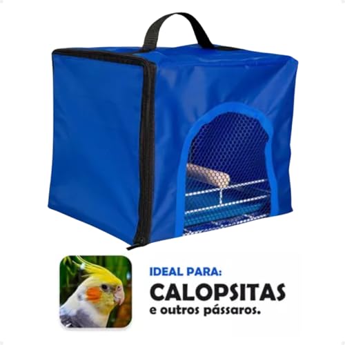 Caixa De Transporte Compacta Para Calopsitas Leve Resistente (Azul)