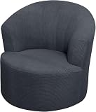 Funda para Silla Giratoria Redonda, Cubre Sillón Club Extensible, Protector De Lavable, Funda para Butaca Moderna, Silla con Brazos, Tela Elástica Suave Y Transpirable(Gray B,2PCS)