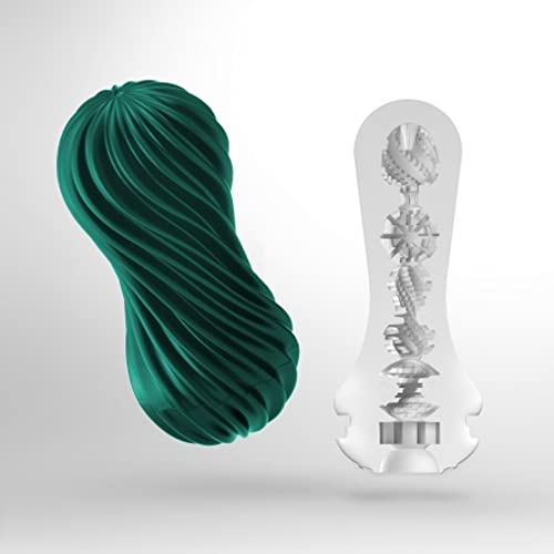 TENGA テンガ MOOVA ムーバ FIZZY GREEN フィジーグリーン【無数の微細なディテール 密着しながらプチプチと渦巻く快感】 繰り返しタイプ 回転 吸いつき ミニローション付き 1個 (x 1) - 画像3