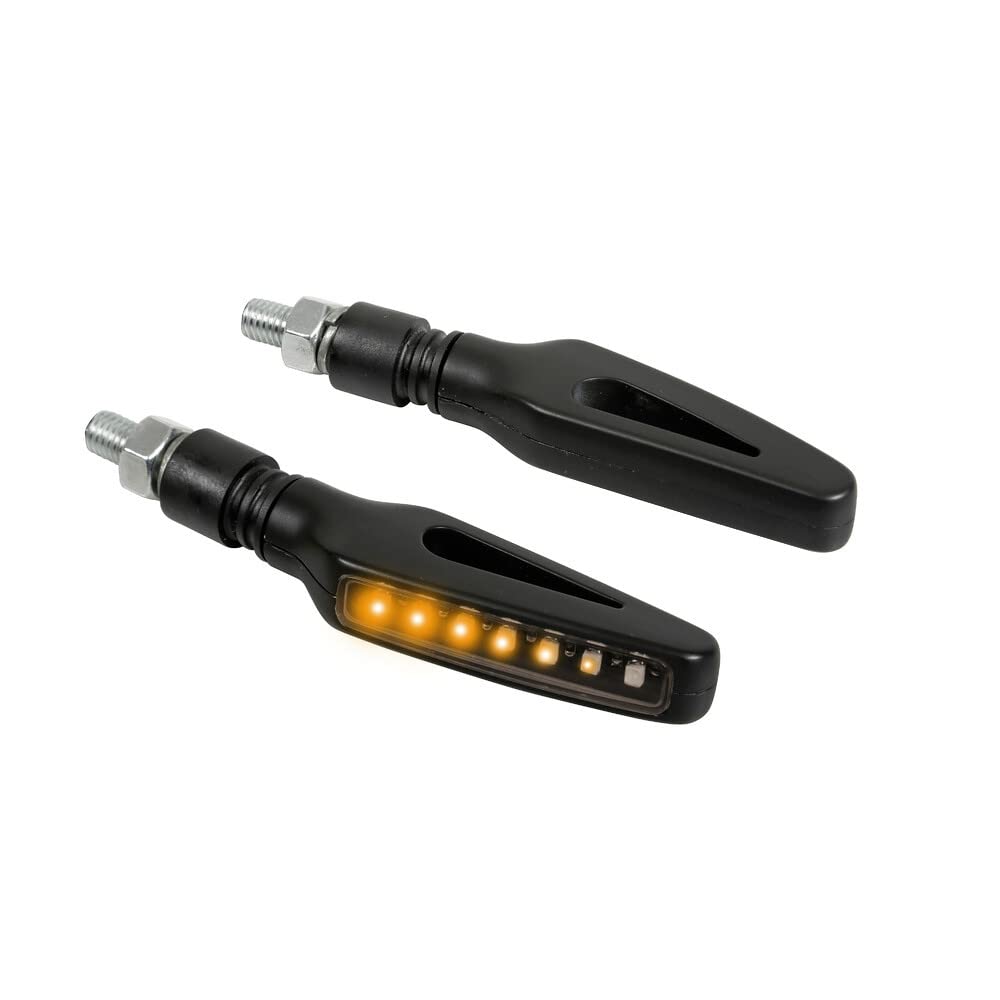 Compatible con moto B intermitentes LED de par para moto, indicadores de dirección, 12 V, seg, universal, 86 x 36 cm, color negro homologado