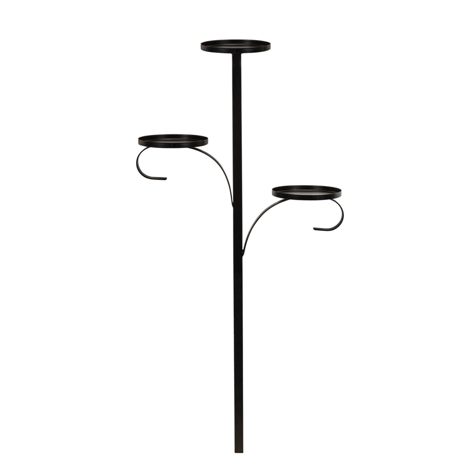 Neamou Triple Tree Topper, Black Iron Christmas Candle Holder, 3-Tier Candelabra, Festive Occasion