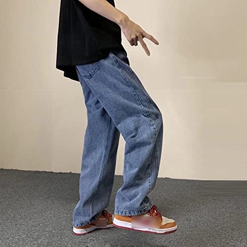 Men's Vintage Loose Patchwork Jeans Hip Hop Baggy Skateboard Denim Pants Straight Retro Streetwear Jean Trousers4