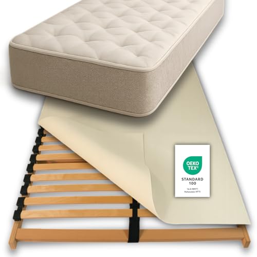 Hochwertiger Lattenrostschoner 90x200 Anitrutsch Matratzenunterlage atmungsaktiv Oeko-TEX Zertifiziert langlebig Lattenrost Schoner aus Deutscher Herstellung | Auch für Boxspringbett geeignet