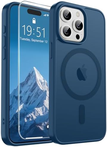 SUPFINE Magnetic for iPhone 15 Pro Max Case Deep Blue