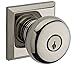 Baldwin EN.ROU.TSR Round Single Cylinder Keyed Entry Door Knob Set with Traditio, Polished Nickel