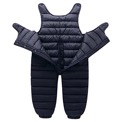 SEAUR Kinder Daunenhose Overall Winter Warm Leicht Schneehose Winddicht Winterhose Kleinkind Dick Outdoorhose Skihose - Dunkelblau - Gr. 104/110