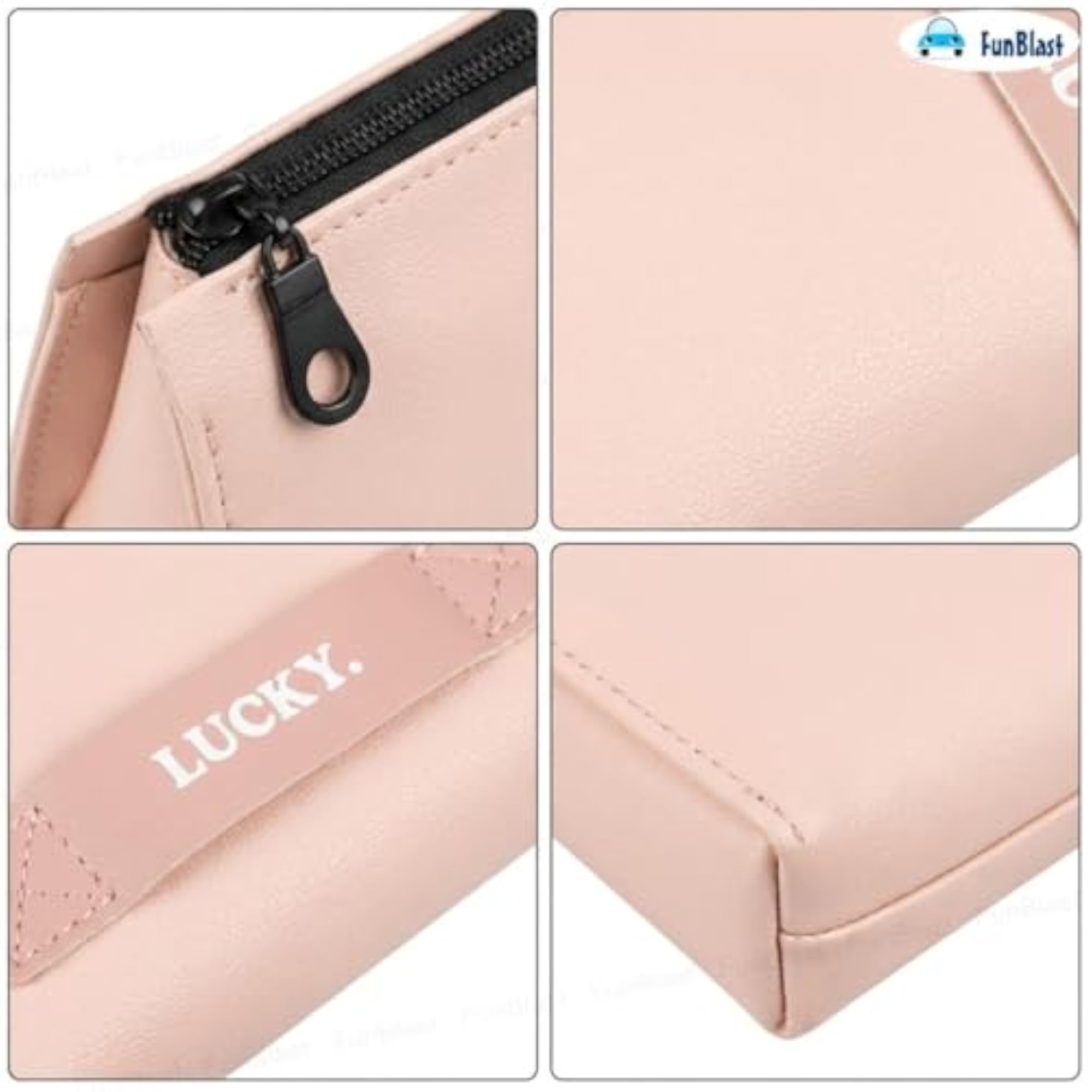 Portable Faux Leather Cosmetic Makeup Pouch for Women