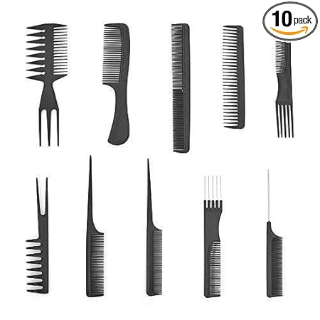 ObwOhi Hairdressing hairdresser Barber Combs Professional Comb Kit. Set of 10 Pcs Multipurpose use Salon Hair Styling (41 * 25) cm