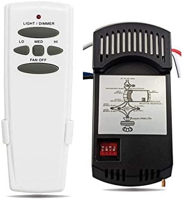 Miniatura 6 de Ventilador de techo universal remoto y kit de 2 receptores, reemplazo de Hunter, Hampton Bay, Harbor Breeze, 3 velocidades, atenuador de luz,