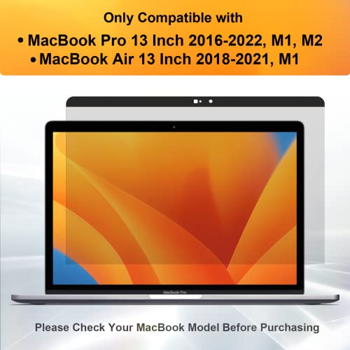 Mamol Privacy Screen Macbook Pro 13 Inch(2016-2022, M1, M2) & Macbook Air 13" (2018-2021, M1), Magnetic Anti Glare Blue Light Filter With Camera Cover, Anti Spy Laptop Screen Protector For Mac 13 In #TOP6