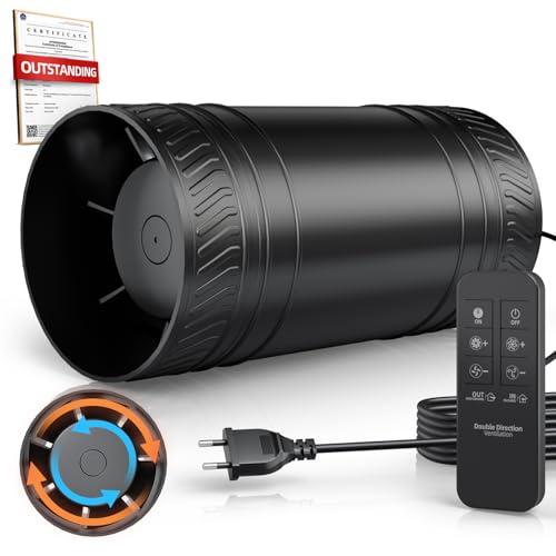 SBONNI Rohrventilator 100mm – Bidirektionaler Ventilator,...