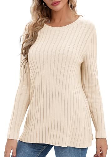 Image of Urban CoCo Women's Lightweight Crewneck Pullover Sweaters Long Sleeve Fall Knitted Sweater Tops