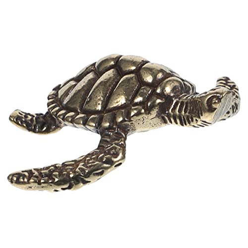 Figurine tortue en laiton au style bronze antique pour un bureau raffiné
