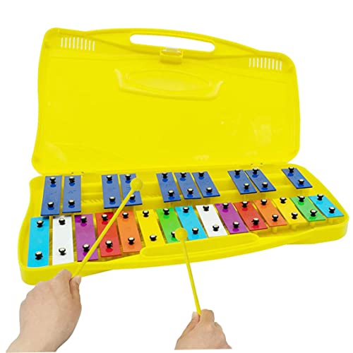 Xylophone 25 notes glockenspiel instrument percussion musicale jaune - 5