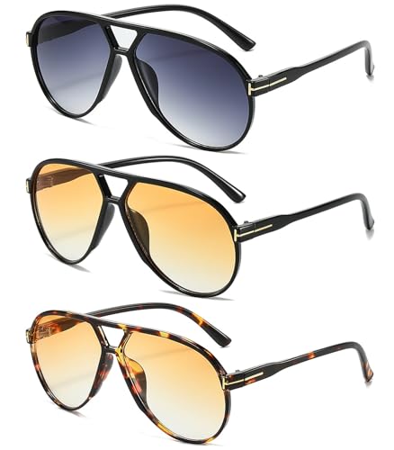 Oversized Aviator Sunglasses for Women Men Trendy 70s Large Sun Glasses UV400 Protection