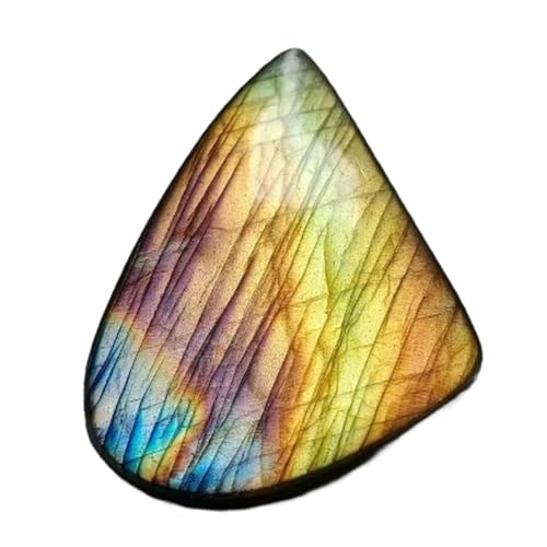 Labradorite jaune flashy cabochon fantaisie, pierre naturelle inspirante pour création bijoux