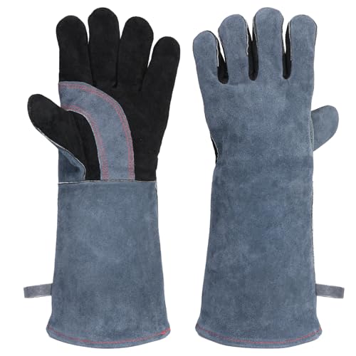 AMFUN 35CM Guantes de Barbacoa de Cuero