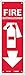 NMC FX122R Fire Sign, "FIRE EXTINGUISHER", 4" Width x 12" Height, Rigid Plastic, Red on White