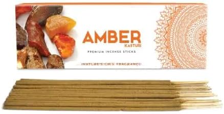 Amber Kasturi Premium Incense Incense Sticks Pure Scented Prayer Agarbatti Premium Quality Fragrance Sticks 250 Grams