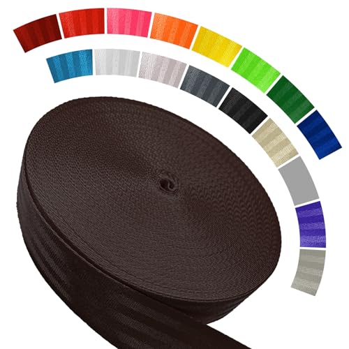 Image of Polyester Webbing Strap 16+Colors - 1 inch&1.5 inch&1.9 inch - 16.5 25 33 55 Yards Heavy Duty Webbing Roll, Flat Webbing Strap for Indoor&Outdoor Gear, Climbing, DIY Crafting, Repairing