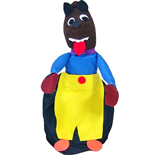 Boneca Dupla Face - Porquinha/Lobo E Os 3 Porquinhos (Dedoches) Multicolorido - 100% Artesanal