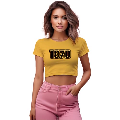 Crop Top Femme 1870 Jaune Doré aux Finitions Premium