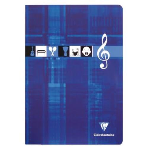 Lot de 10 Cahier Musique et Chant Metric A4, 48p./24 feuilles 90 g/m² piquées, ligné + portées / Séyès