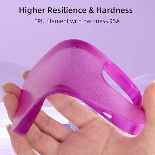Image of 3DHojor TPU Filament 1.75mm TUP95A 3D Printer Filament Flexible Soft 3D Filament 1KG (2.2lbs) fit Most FDM 3D Printers Dimensional Accuracy + /- 0.03 mm-Transparent Purple