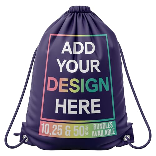 Custom Drawstring Bag, Add any Logo or Text, Design Your Own Customized Gym Sack, Perfect for Swimming, Gym, Dance, School, Promotional4