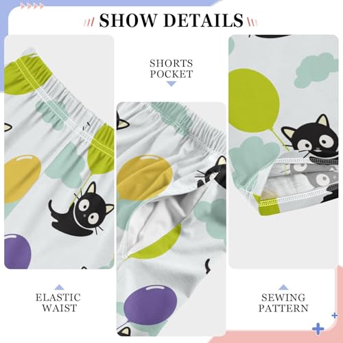 Cute Cats Balloons Boys Pants for Kids Jogger Pants with Pockets S-XL4