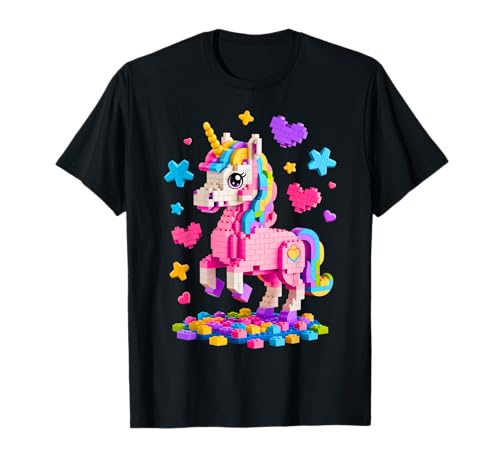 Unicorn Lover Master Builder Building Bricks Blocks Toy Kids T-Shirt