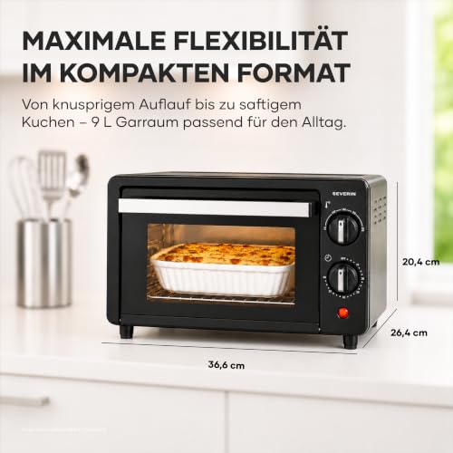 Severin Back- und Toastofen, 9L, inkl. Backblech und Grillrost, 800 W – Bild 2