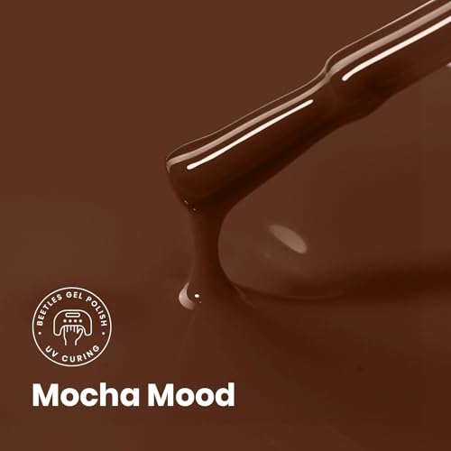 Image of Beetles Brown Gel Nail Polish - Mocha Mood 15ML /0.51Fl Oz, Dark Brown Gel Polish, Same Color Same Bottle STAY SHINING Series, Soak Off UV LED Lamp Nails Art, Long-Lasting Manicure Salon DIY Home