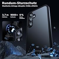 Premium Hülle für Samsung Galaxy S25 – Robust, stoßfest & stilvoll! Airbag-Technologie für Schutz auf Militärniveau. Kratzfest, griffig & sorgt für höchsten Komfort (Schwarz, Samsung S25) – Ansicht 6