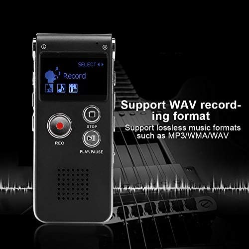 Ciglow Digital Voice Recorder displaying 'Record' on screen, with text 'Support WAV recording format, Support lossless music formats such as MP3/WMA/WAV'