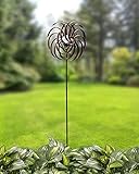 The Lakeside Collection Solar-Powered Garden Spinner - Double Spiral Wind Sculpture for Yards and...
