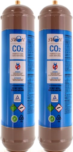 Bombona de CO2 para gaseificador, 600 g, descartável, casquilho M11 x 1 para dispensadores, gaseificadores de água com gás CO2, recipiente de aço número 2 bombas