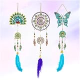 Basteln Mädchen 6 7 8 9 10 Jahre Geschenkideen,Geschenke für Mädchen 6 9 11 Jahre Bastelset Kinder Diamond Painting Spielzeug ab 5-12 Jahre Geburtstagsgeschenk Traumfänger Anhänger Windspiel Bastelset