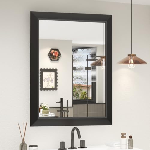 SMIROR 20x24 Matte Black Bathroom Vanity Mirror for Over Sink