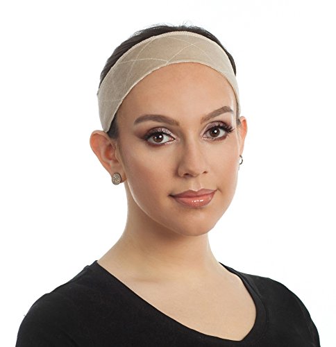 Beaugee Wig Grip Headband, Bundle with Free Comb - Adjustable Comfort Head Hair Band for Women - Velvet Material - Velcro Closure - Non Slip, Keeps Wig Secured - Prevents Headaches & Hair Loss (Beige)