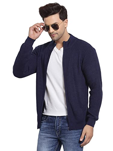 Image of Style Quotient Men Navy Blue Solid