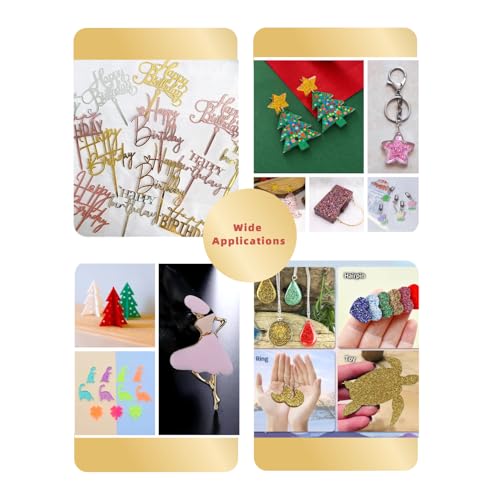 Image of Acrylic Sheets Both-Side Glitter Acrylic Sheets 1 /8 Thick for Laser Cutting Engraving Plexiglass Sheets for Art Design Crafting DIY Home Decore Festival Ornaments (3, Dot Green, 8x12inch)