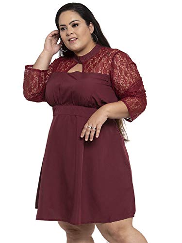 Image of Flambeur Women's Crepe A-Line Knee-Length Dress
