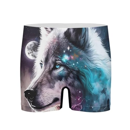 JooMeryer Men's 3D Cool Wolf Print Boxer Shorts Funny Humorous Underwear Boxer Shorts