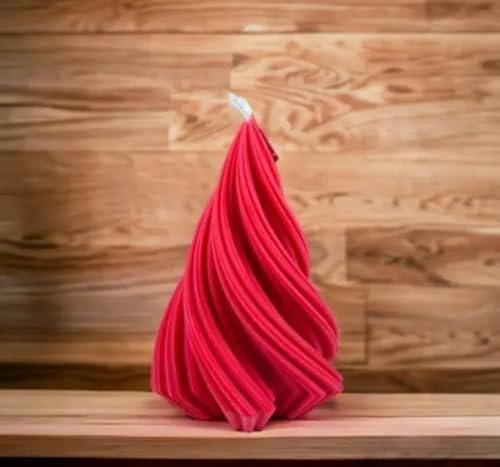 Bougie rouge de Noël en forme de sapin pour illuminer vos soirées d'hiver