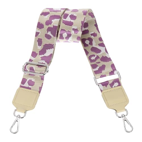 Image of uxcell Wide Shoulder Strap, 5cm Adjustable Purse Strap Replacement Crossbody Strap for Shoulder Bag Handbag, Light Purple, Silver Square Mouth Buckle